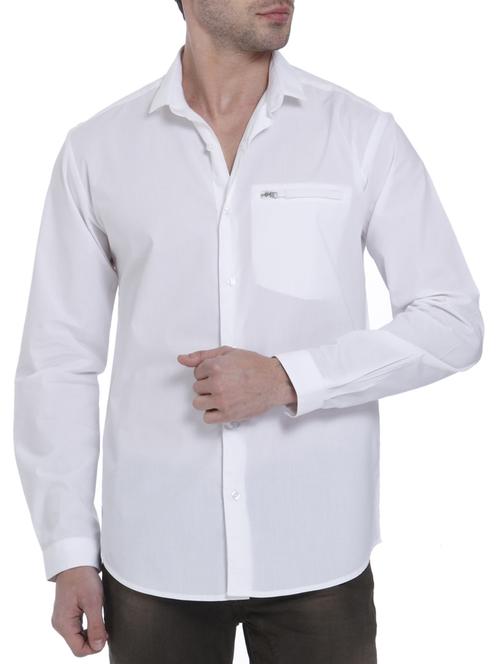 white cotton casual shirt - 15124565 - Standard Image - 0