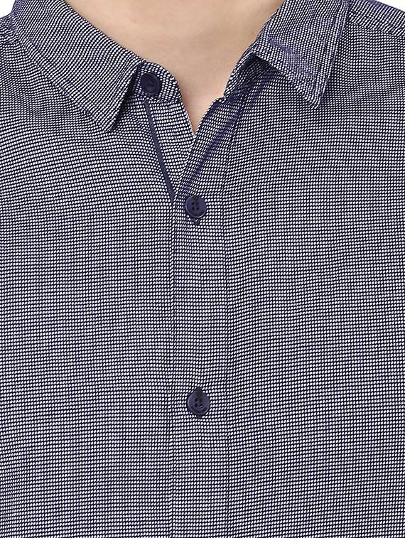 blue cotton blend casual shirt - 15124587 -  Standard Image - 3