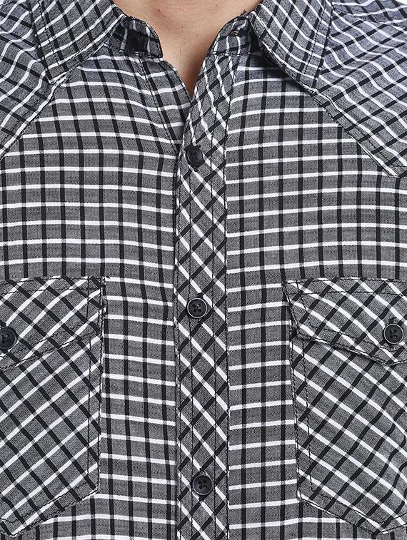 grey cotton casual shirt - 15124596 - Standard Image - 3