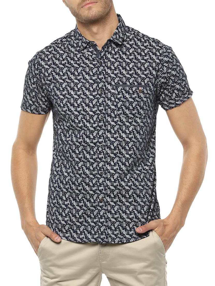 blue cotton casual shirt - 15124623 -  Zoom Image - 0