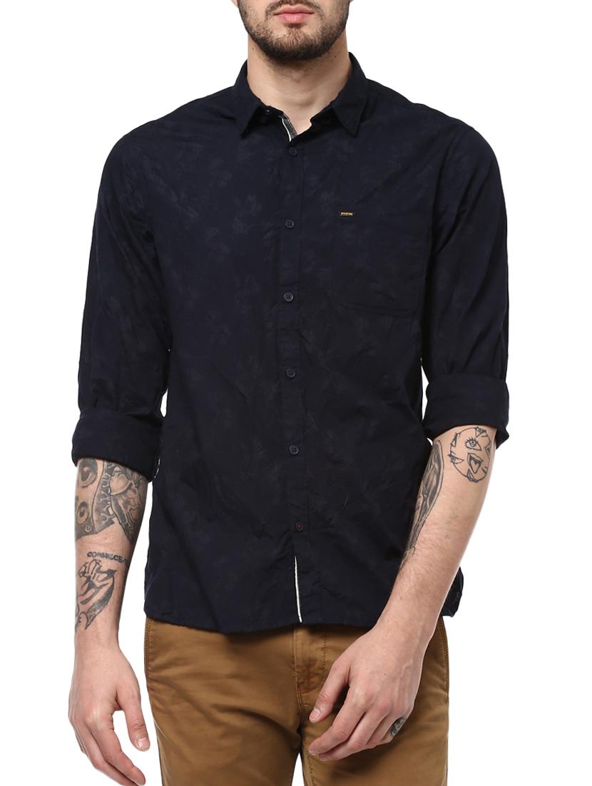 blue cotton casual shirt - 15124626 -  Zoom Image - 0