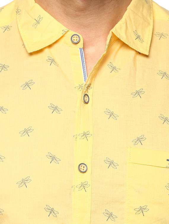 yellow cotton casual shirt - 15124634 -  Standard Image - 3