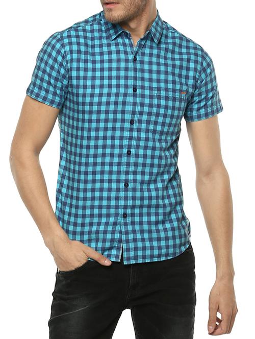 blue cotton casual shirt - 15124635 -  Standard Image - 0
