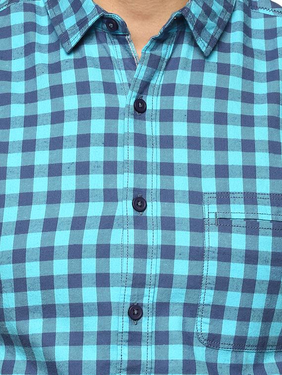 blue cotton casual shirt - 15124635 - Standard Image - 3