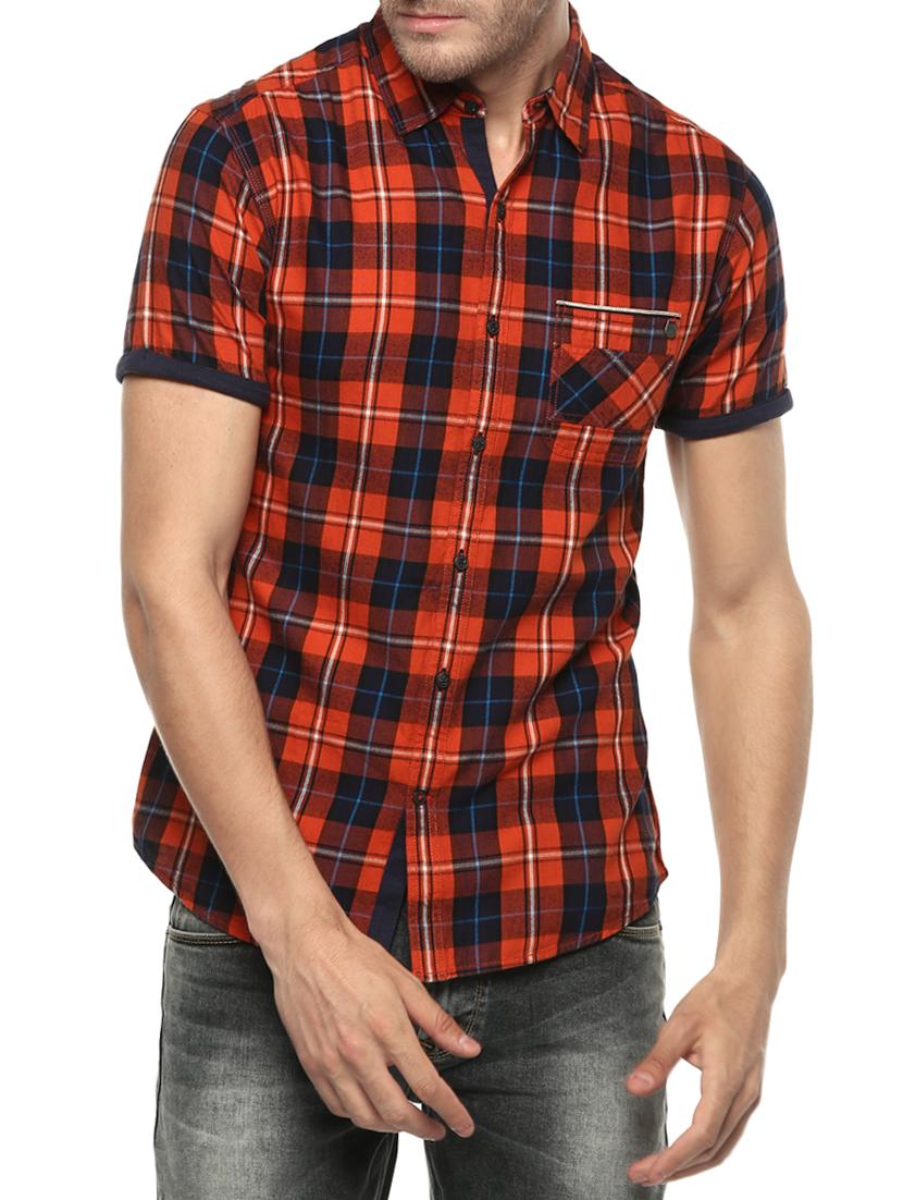 orange cotton casual shirt - 15124639 - Zoom Image - 0