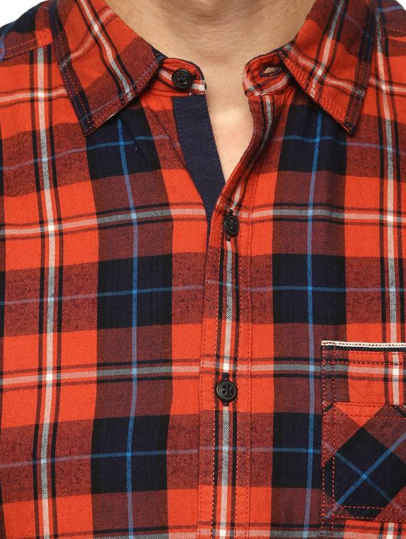 orange cotton casual shirt - 15124639 - Standard Image - 3