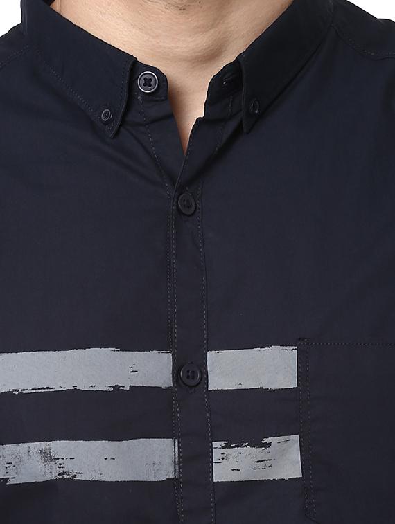 blue cotton casual shirt - 15124655 - Standard Image - 3