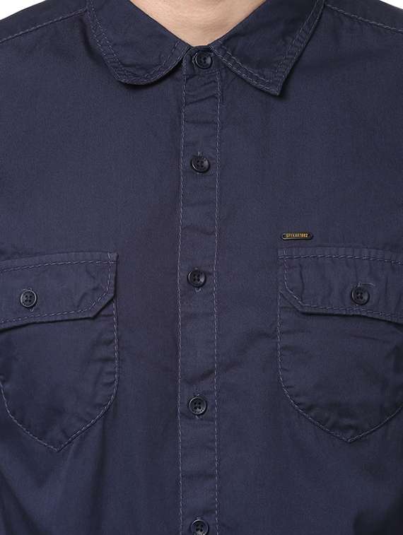 blue cotton casual shirt - 15124657 -  Standard Image - 3