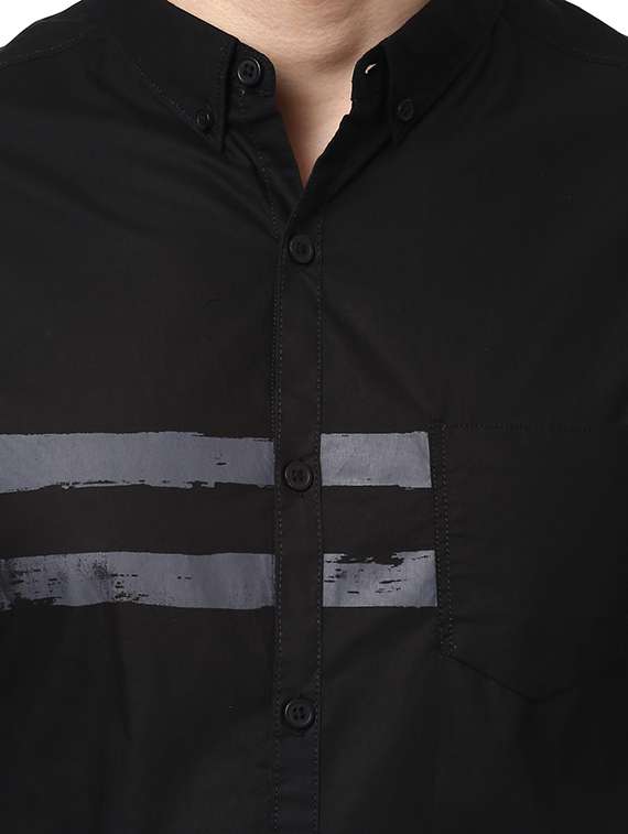 black cotton casual shirt - 15124659 -  Standard Image - 3