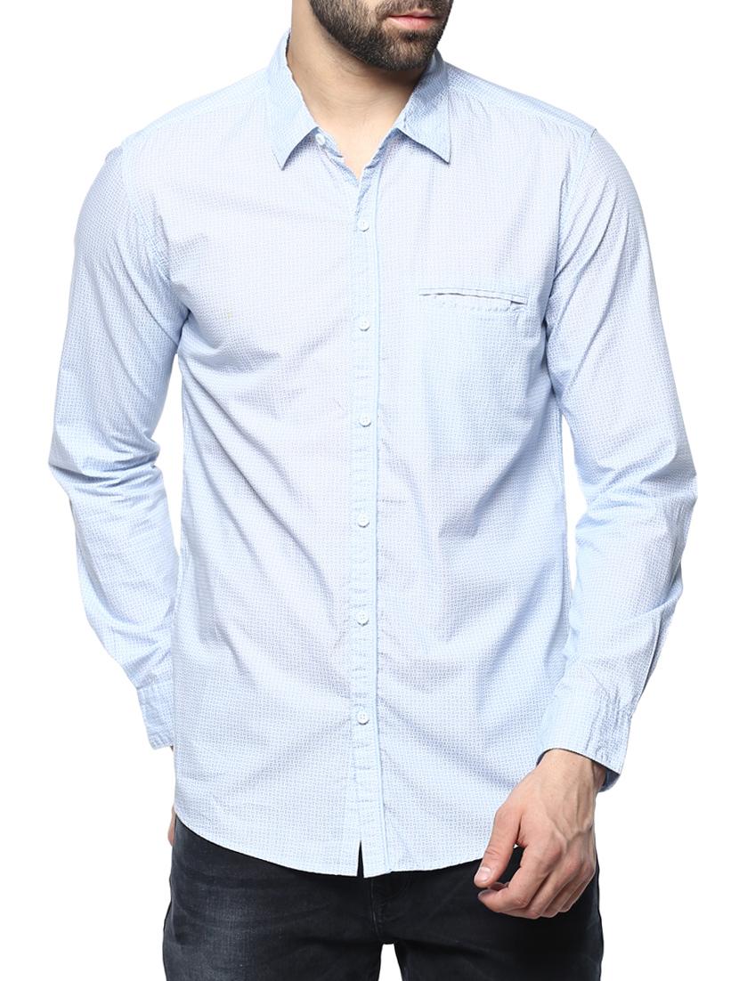 light blue cotton casual shirt - 15124670 - Zoom Image - 0
