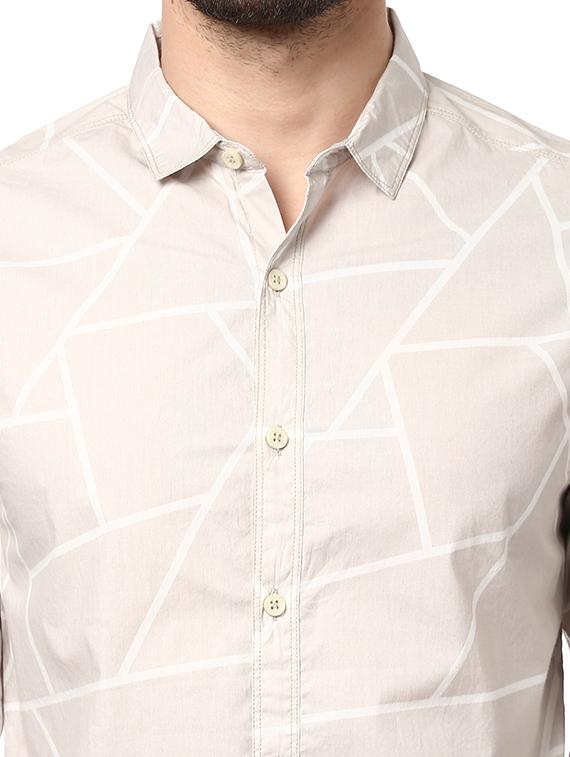 beige cotton casual shirt - 15124671 - Standard Image - 3