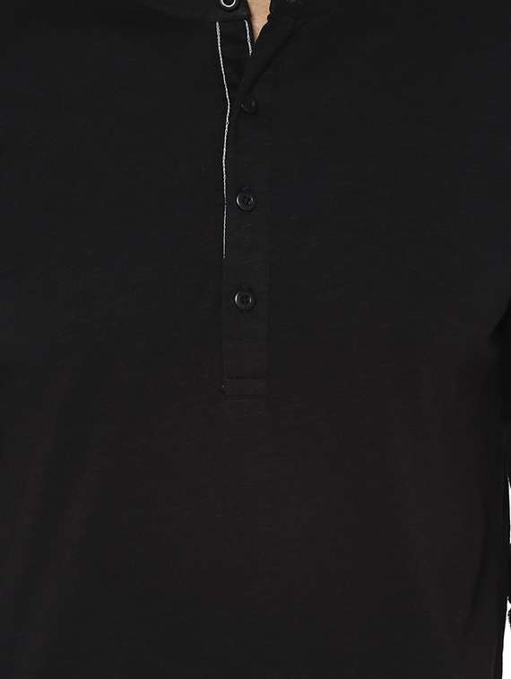 black cotton short kurta - 15124696 -  Standard Image - 3