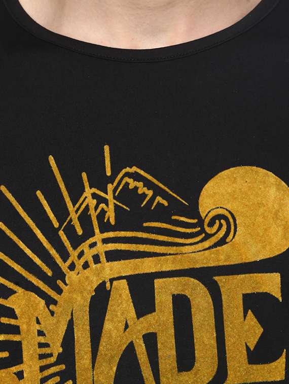 black cotton front print t-shirt - 15124729 -  Standard Image - 3