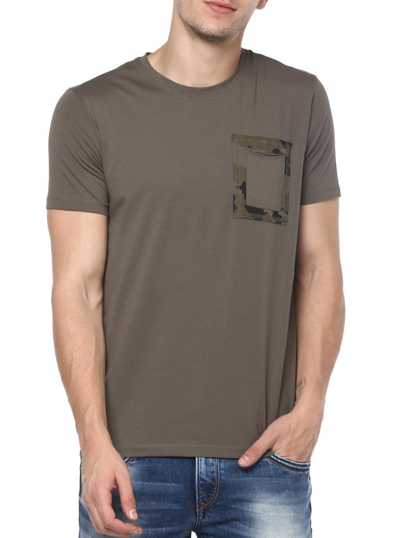 grey cotton pocket t-shirt - 15124736 -  Zoom Image - 0