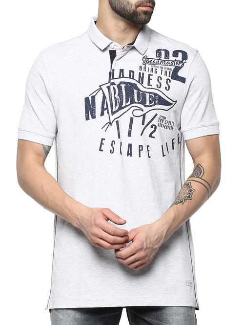 grey cotton chest print t-shirt - 15124757 -  Standard Image - 0