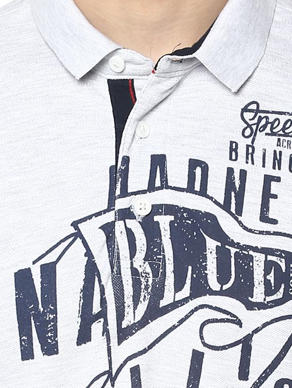 grey cotton chest print t-shirt - 15124757 - Standard Image - 3