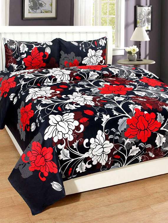 polycotton double bedsheet with 2 pillow covers