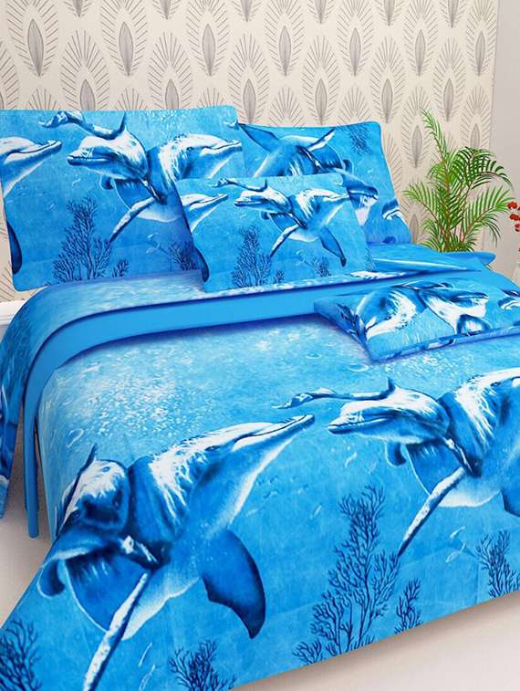 polycotton double bedsheet with 2 pillow covers