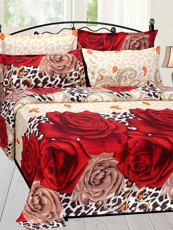 polycotton double bedsheet with 2 pillow covers - 15127232 - Zoom Image - 0