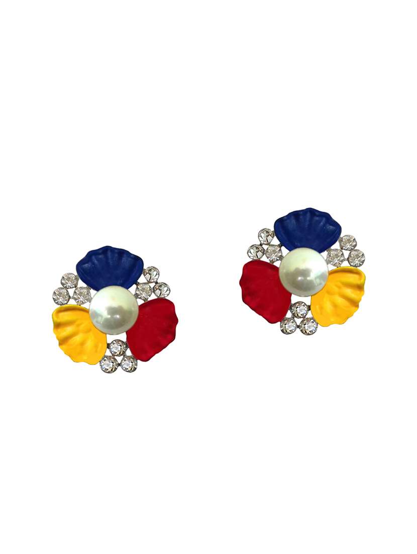 multi colored metal studs earring