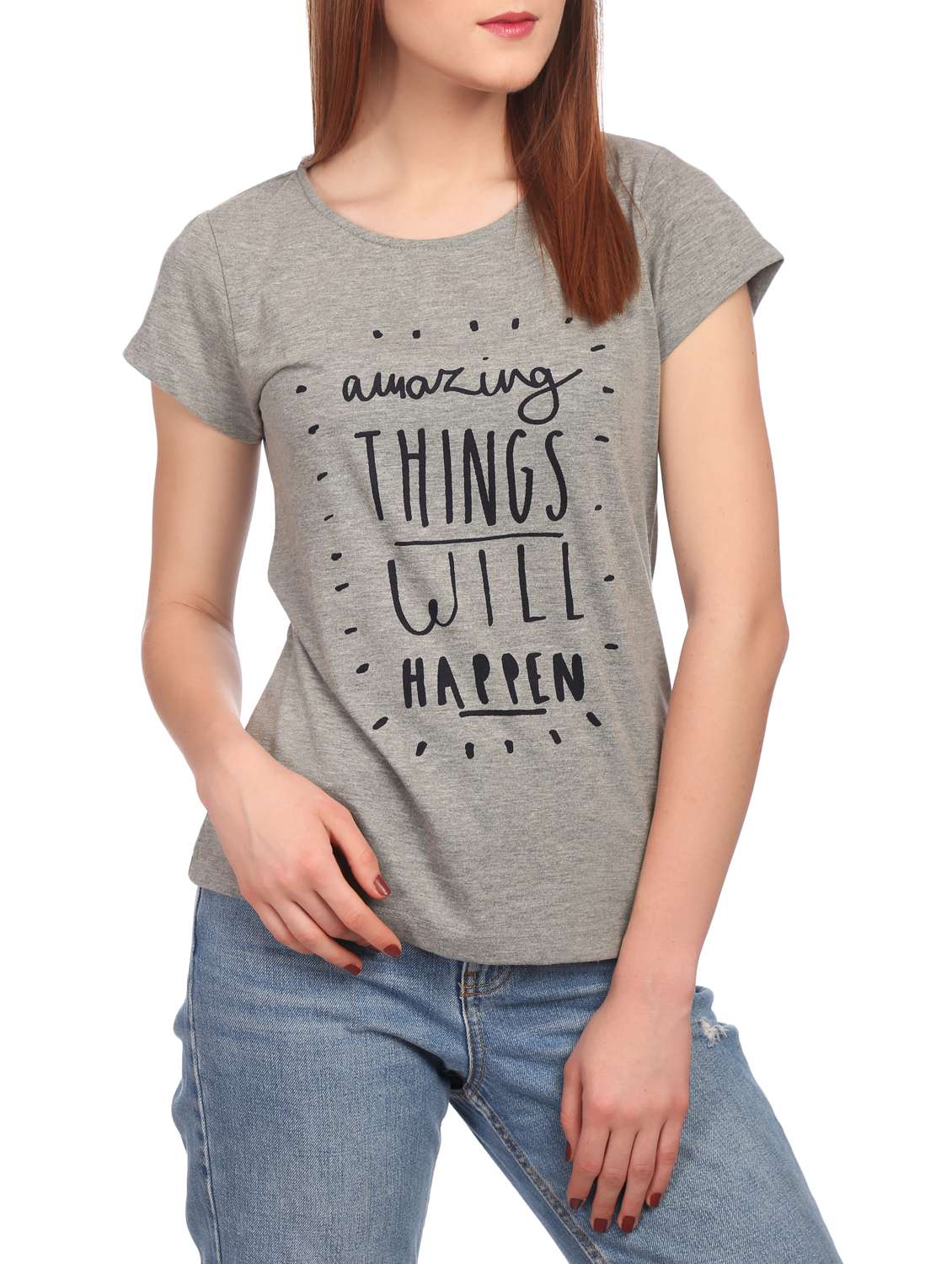 grey slogan printed cotton tee