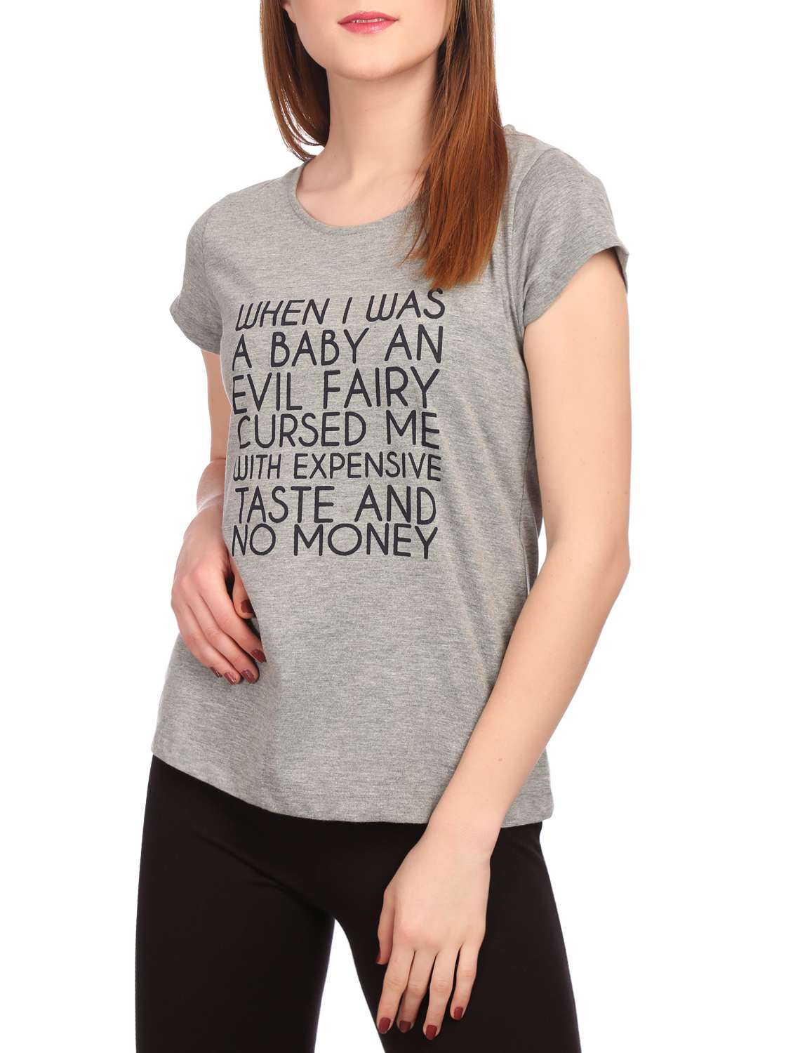 grey slogan printed cotton tee