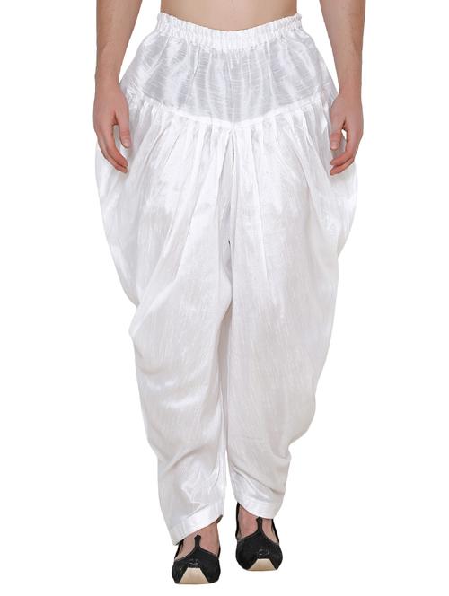 white silk blend dhoti - 15132815 - Standard Image - 0