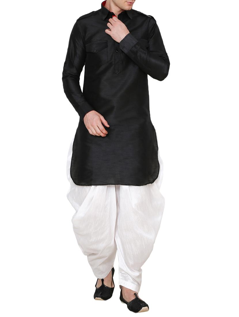 white silk blend dhoti - 15132815 - Standard Image - 3