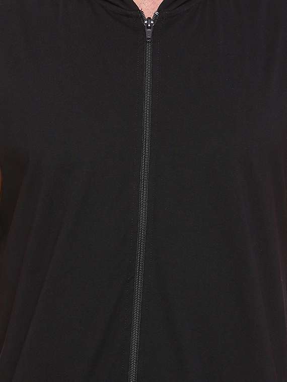 black solid asymmetric t-shirt - 15135279 - Standard Image - 3