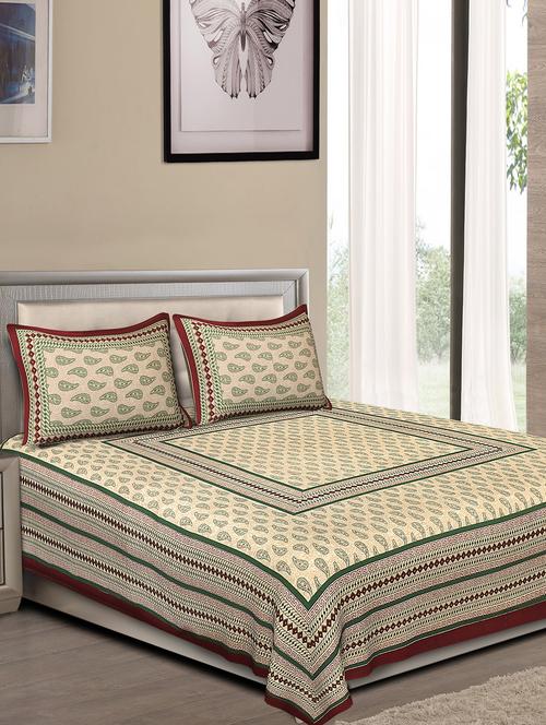 jaipuri traditional double bedsheet with 2 pillow covers - 15138202 -  Standard Image - 0