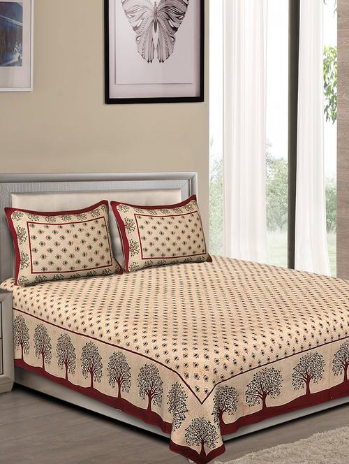 jaipuri traditional double bedsheet with 2 pillow covers - 15138204 -  Standard Image - 0