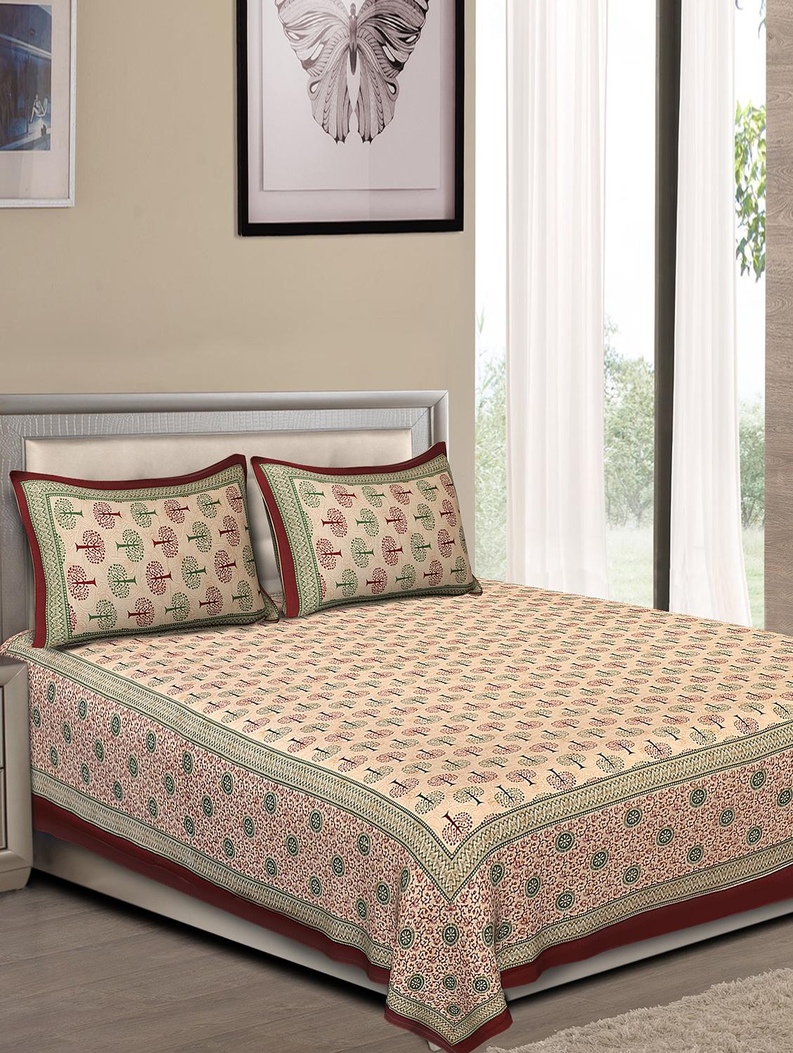 jaipuri traditional double bedsheet with 2 pillow covers - 15138205 - Zoom Image - 0