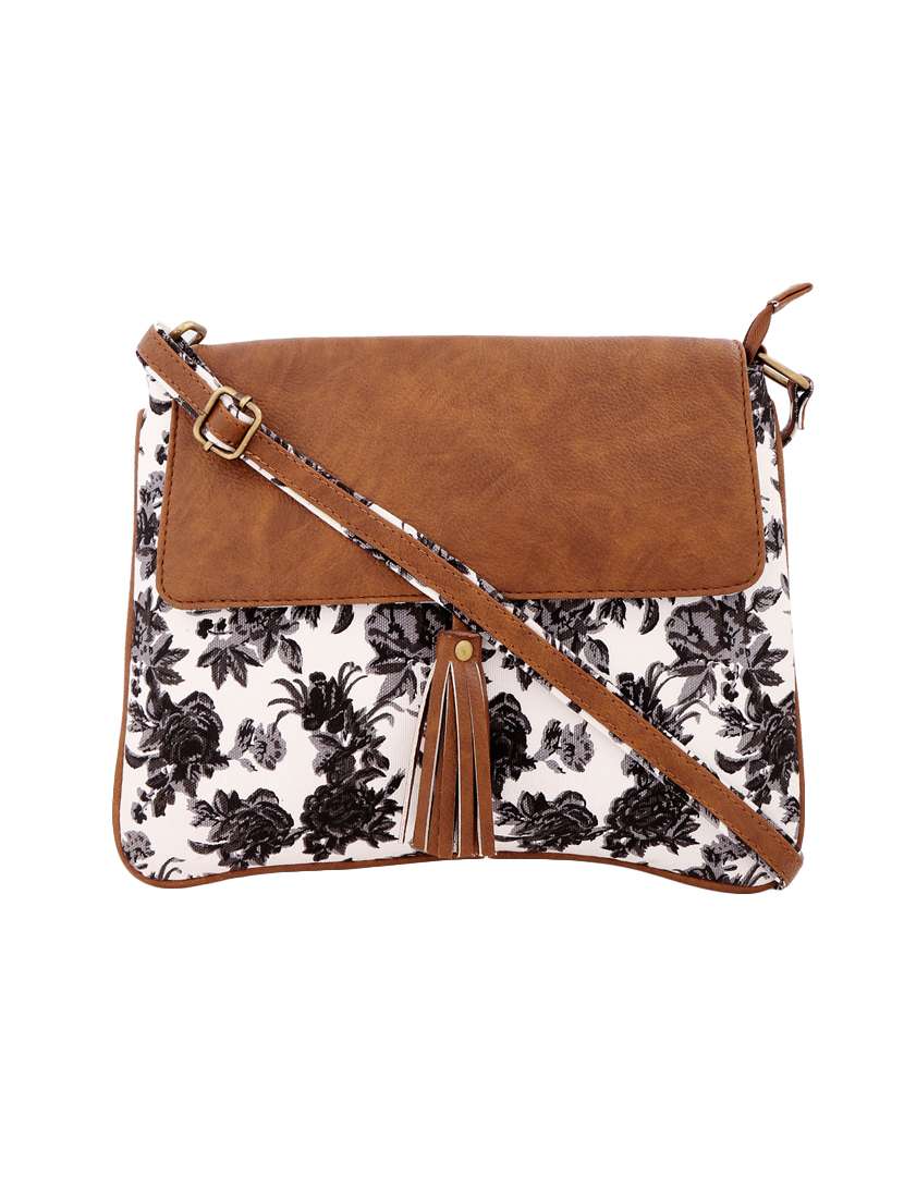 white canvas sling bag