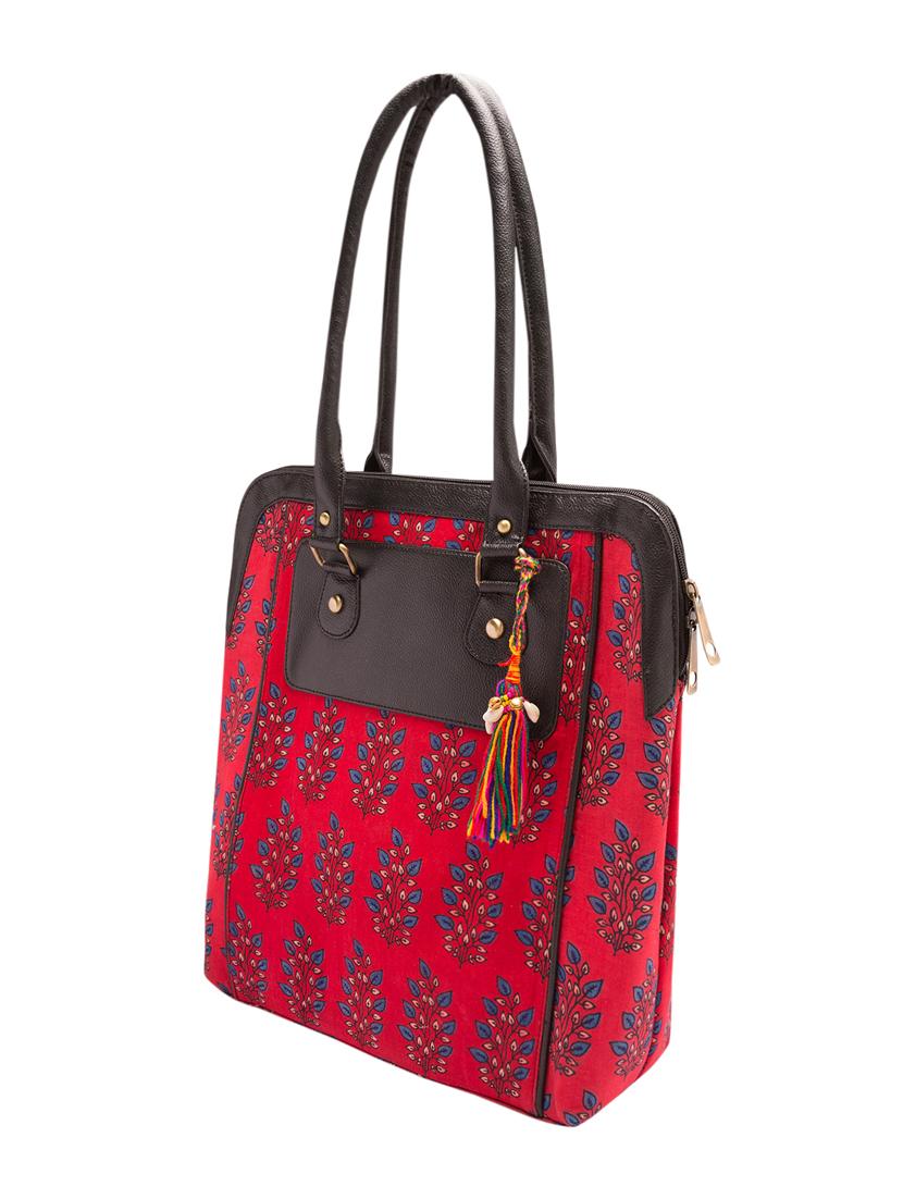 Red Cotton Ethnic Handbag By Vivinkaa Online Ping For Red Cotton Ethnic Handbag 15139020 Zoom Image 4