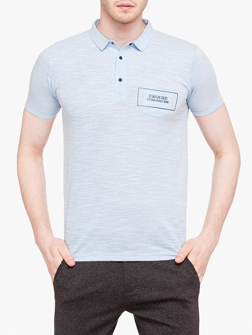 blue cotton blend pocket t-shirt - 15139443 - Zoom Image - 0