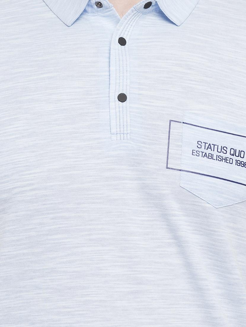 blue cotton blend pocket t-shirt - 15139443 - Standard Image - 3