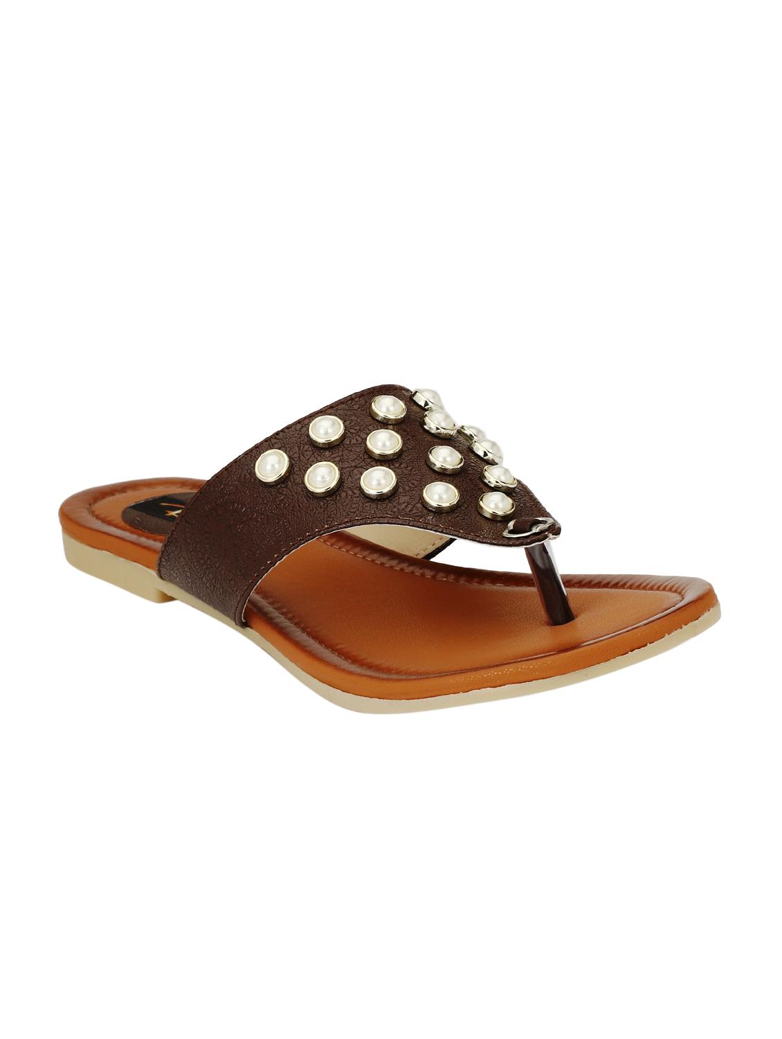 brown open thong sandal - 15140159 -  Zoom Image - 0