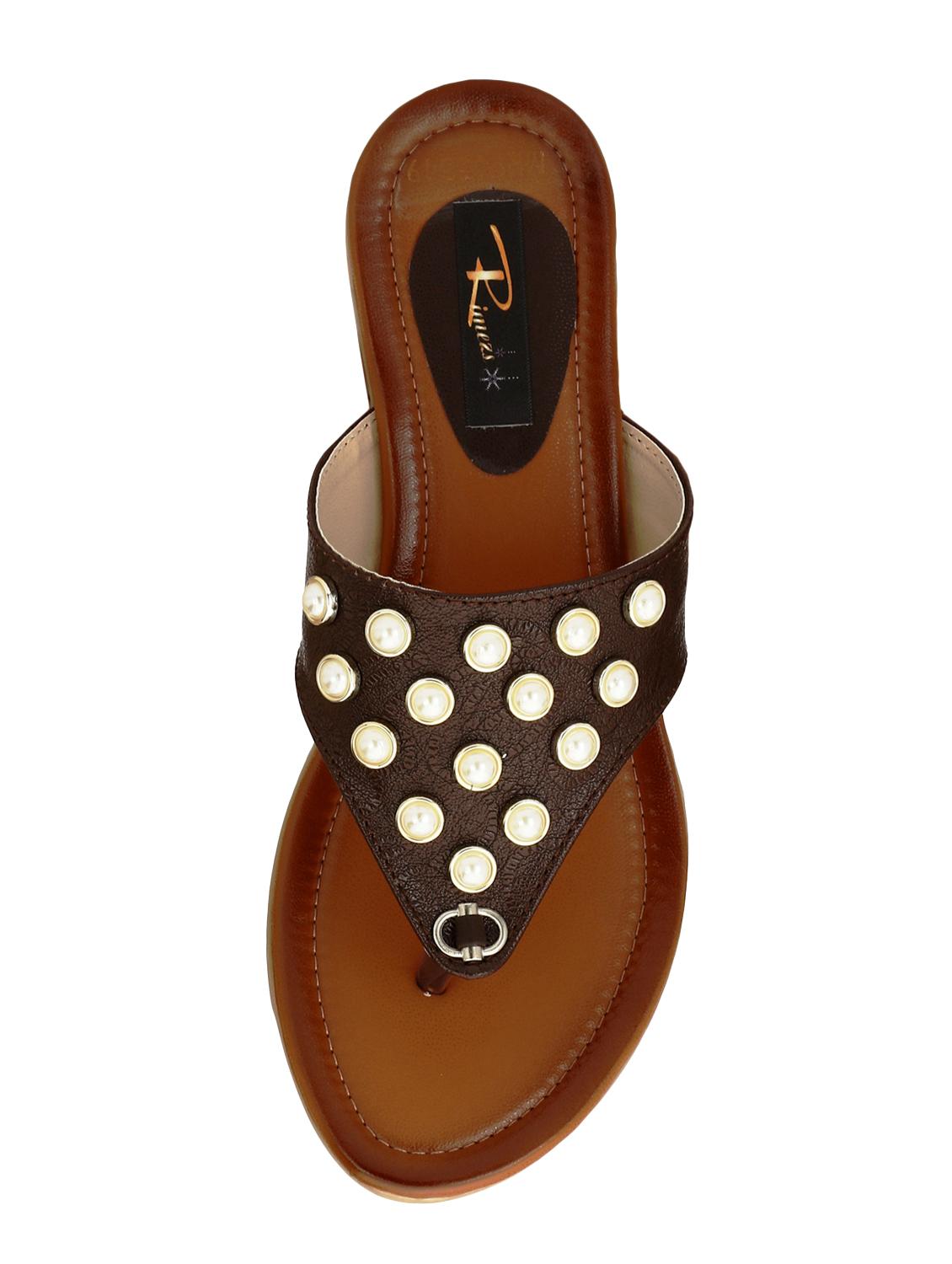 brown open thong sandal - 15140159 - Standard Image - 3