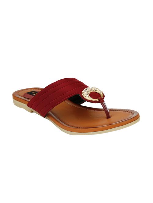maroon  toe separator sandal - 15140165 -  Standard Image - 0