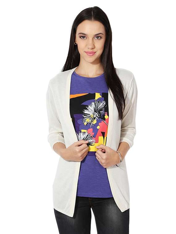 solid white viscose shrug