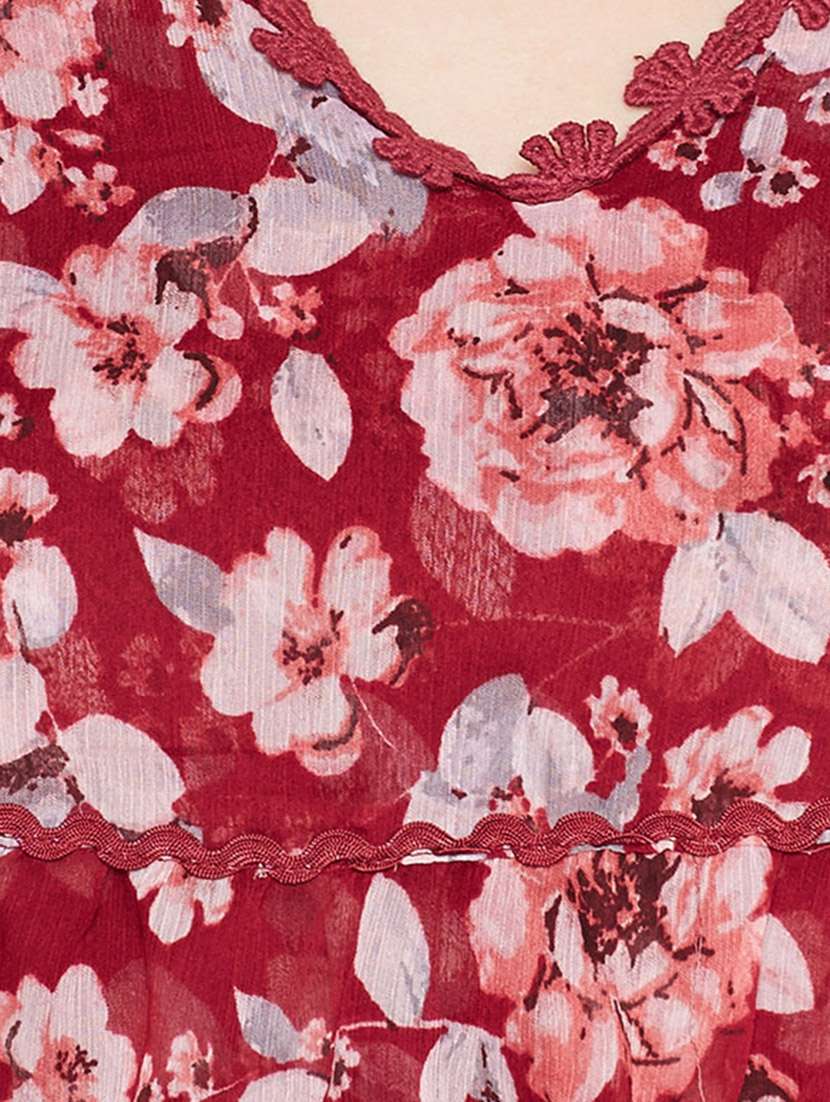 red floral layered dress - 15141719 -  Standard Image - 3