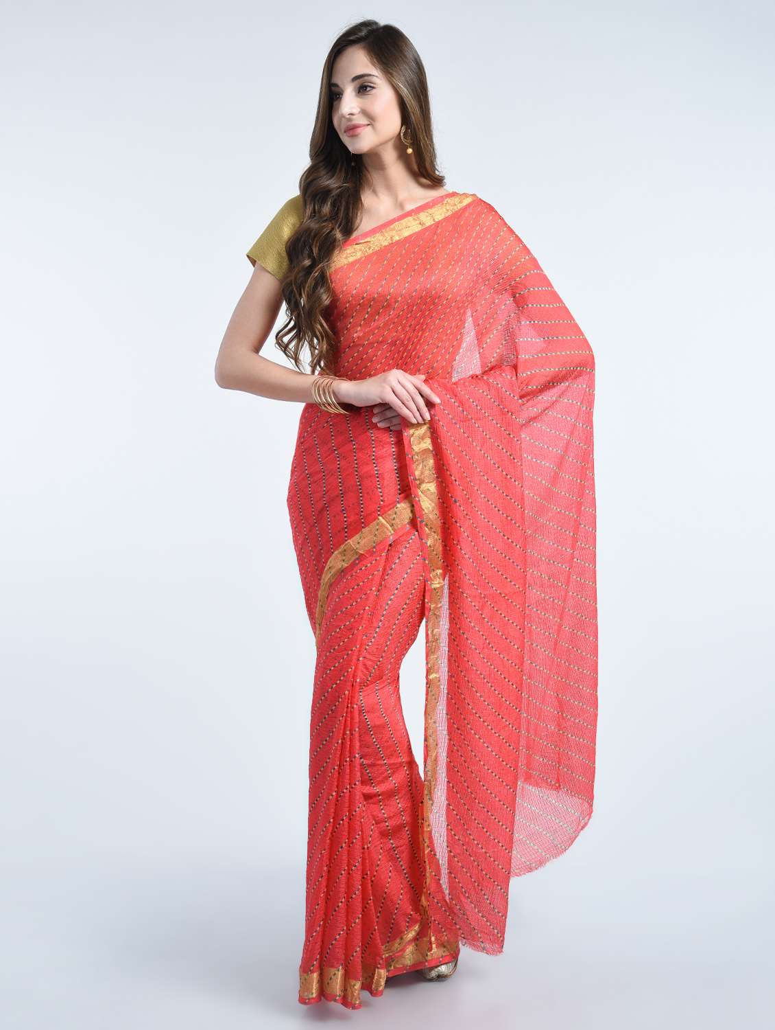 kota cotton leheriya saree with blouse