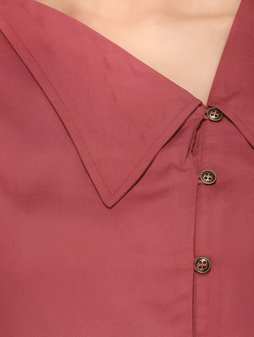 pink solid rayon shirt - 15142440 -  Standard Image - 3