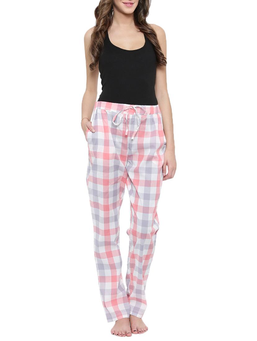 pink checkered cotton pajama - 15142660 - Standard Image - 3