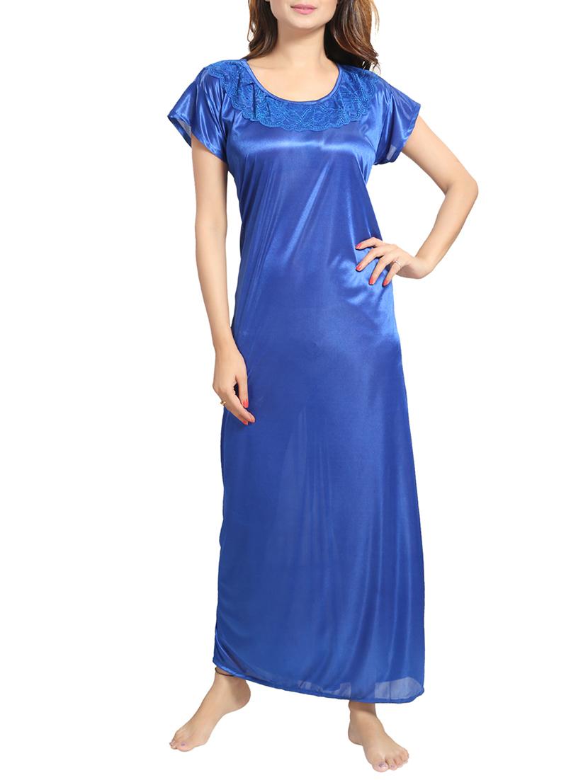 blue satin gown - 15143343 -  Zoom Image - 0