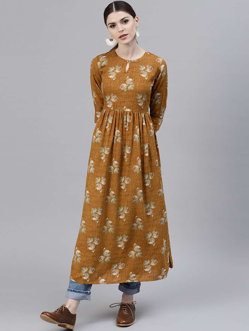 printed flared kurta