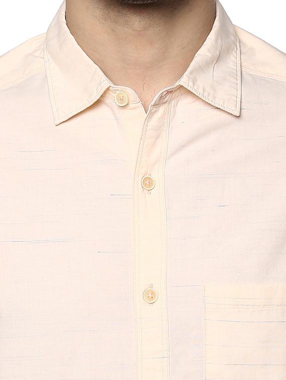 beige cotton casual shirt - 15147828 - Standard Image - 3