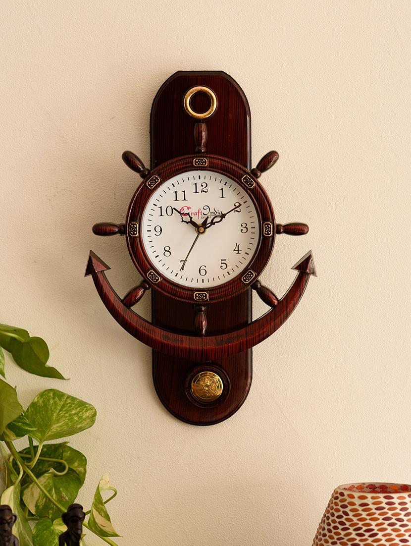 Decorative Retro Anchor Brown Pendulum Wall Clock