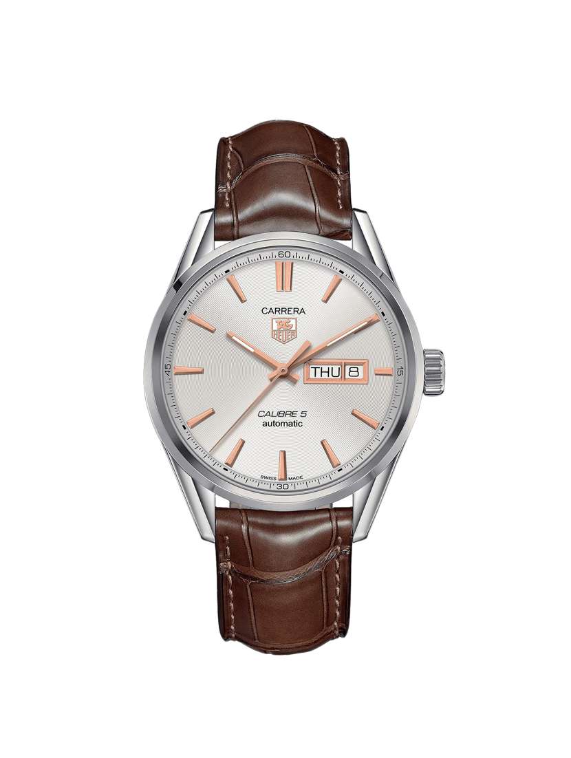 Buy online Tag Heuer Carrera Brown Alligator Leather Strap Men's