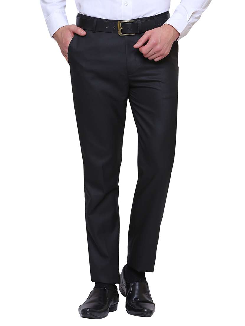 black polyester blend formal trouser